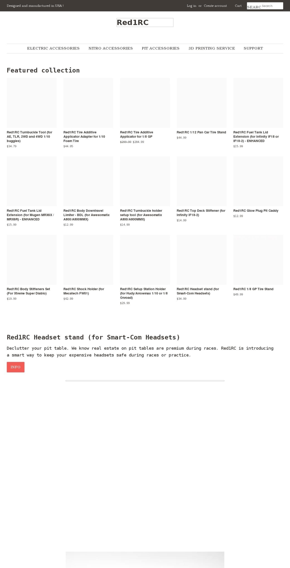 red1rc.com shopify website screenshot