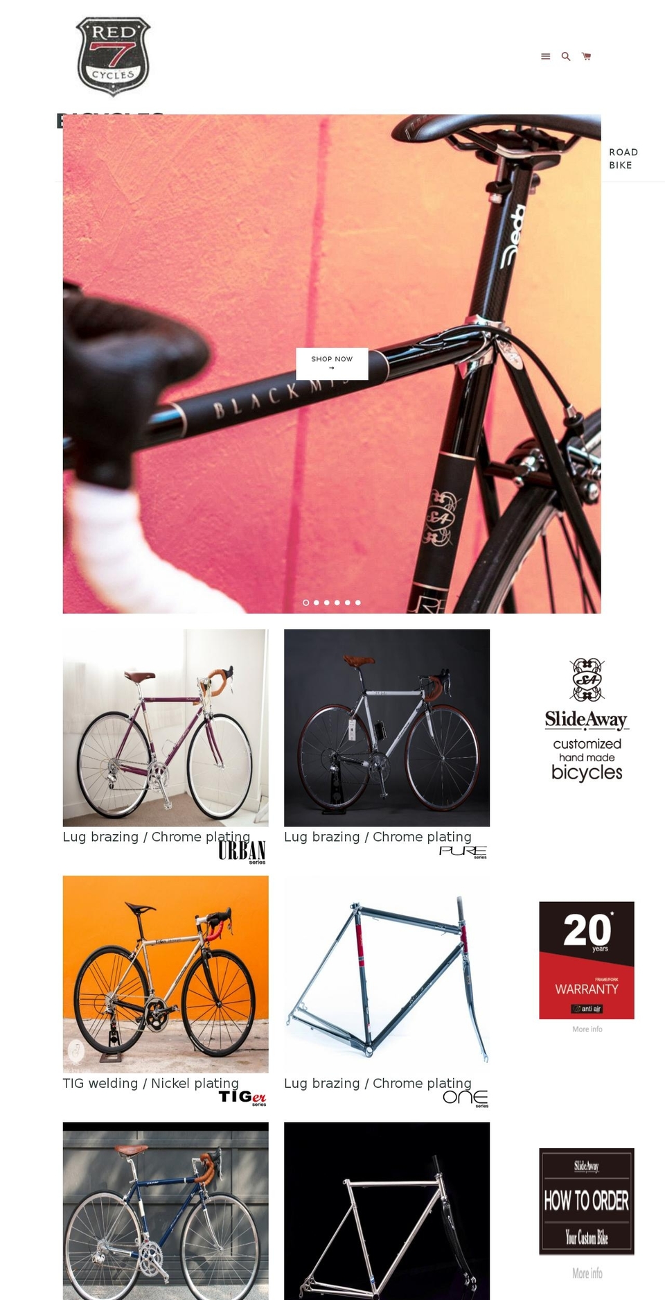 red7cycles.com shopify website screenshot
