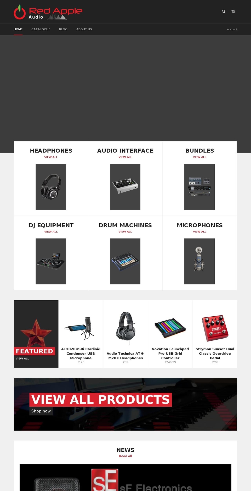 redappleaudio.com shopify website screenshot