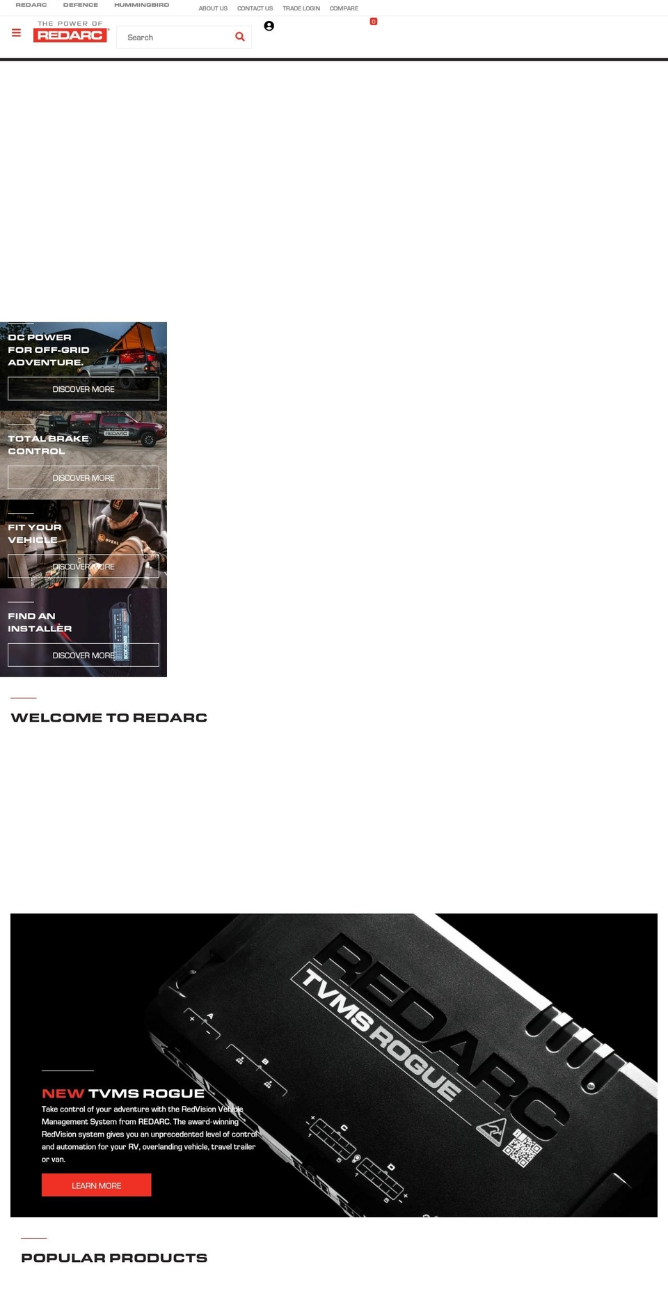 redarcelectronics.com shopify website screenshot
