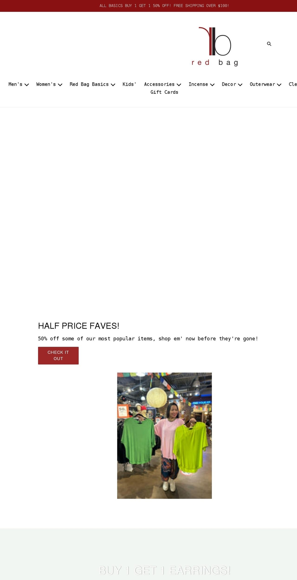 redbagstyle.com shopify website screenshot