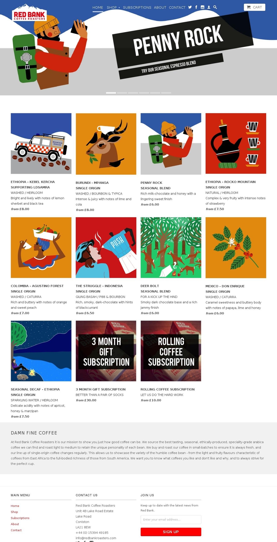 redbankcoffee.com shopify website screenshot