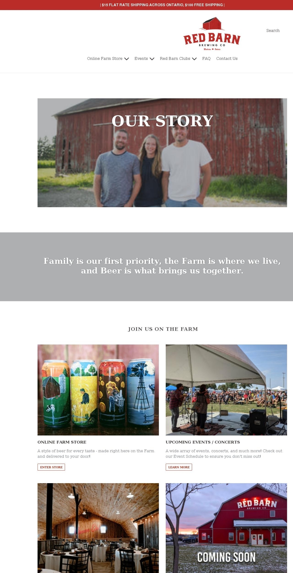 redbarnbrewing.com shopify website screenshot
