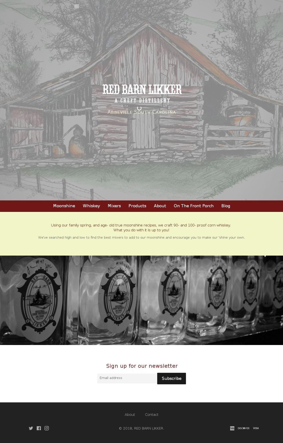 LIVE Boundless Shopify theme site example redbarnlikker.com