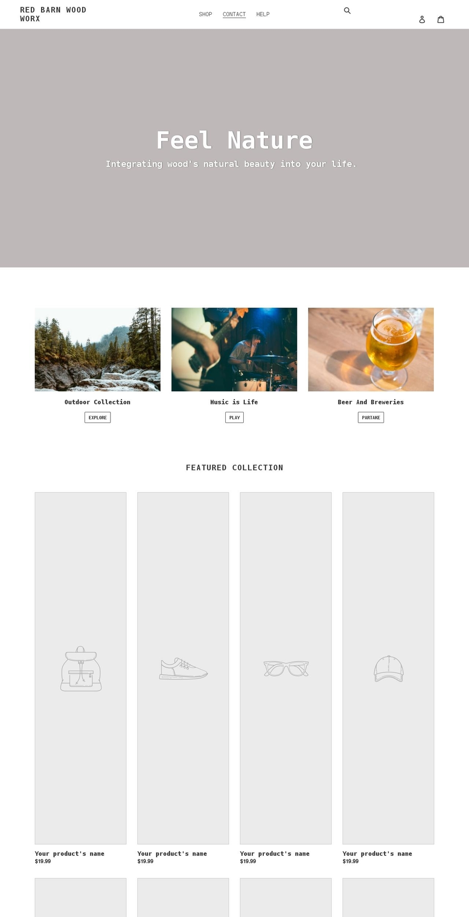 redbarnwoodworx.com shopify website screenshot