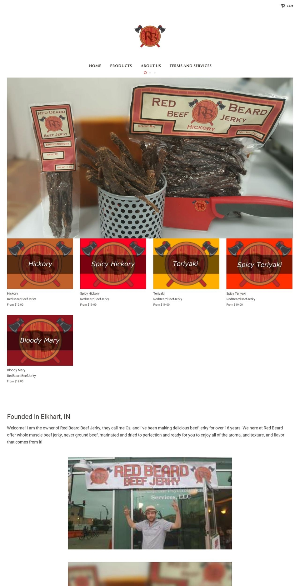 redbeardjerky.com — Shopify storefront screenshot
