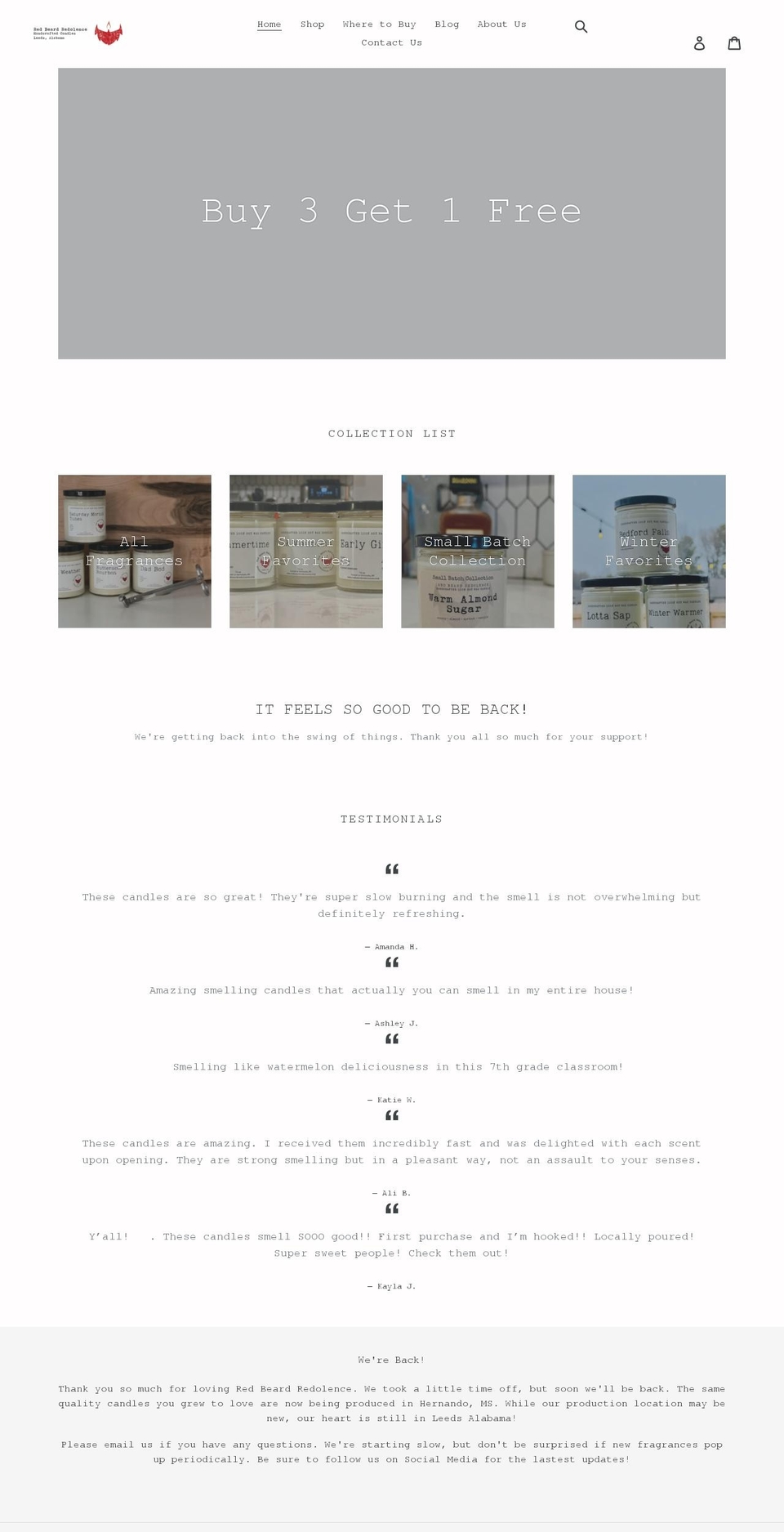 redbeardredolence.com shopify website screenshot