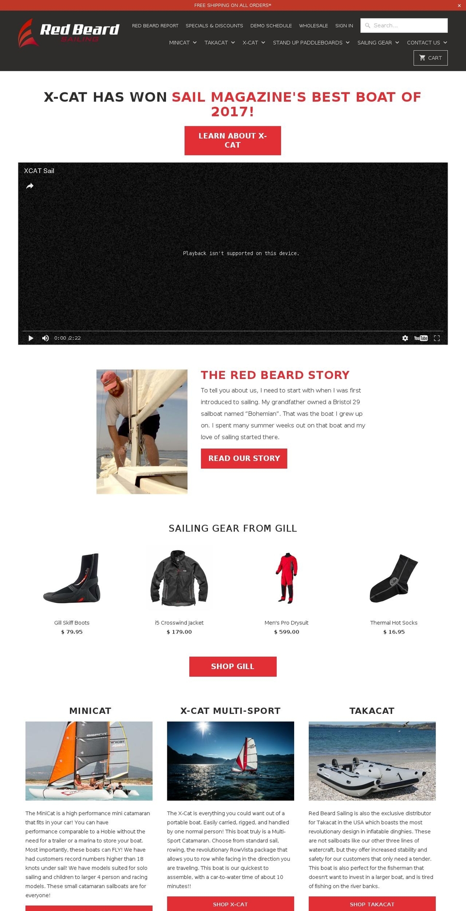 redbeardsailing.com shopify website screenshot