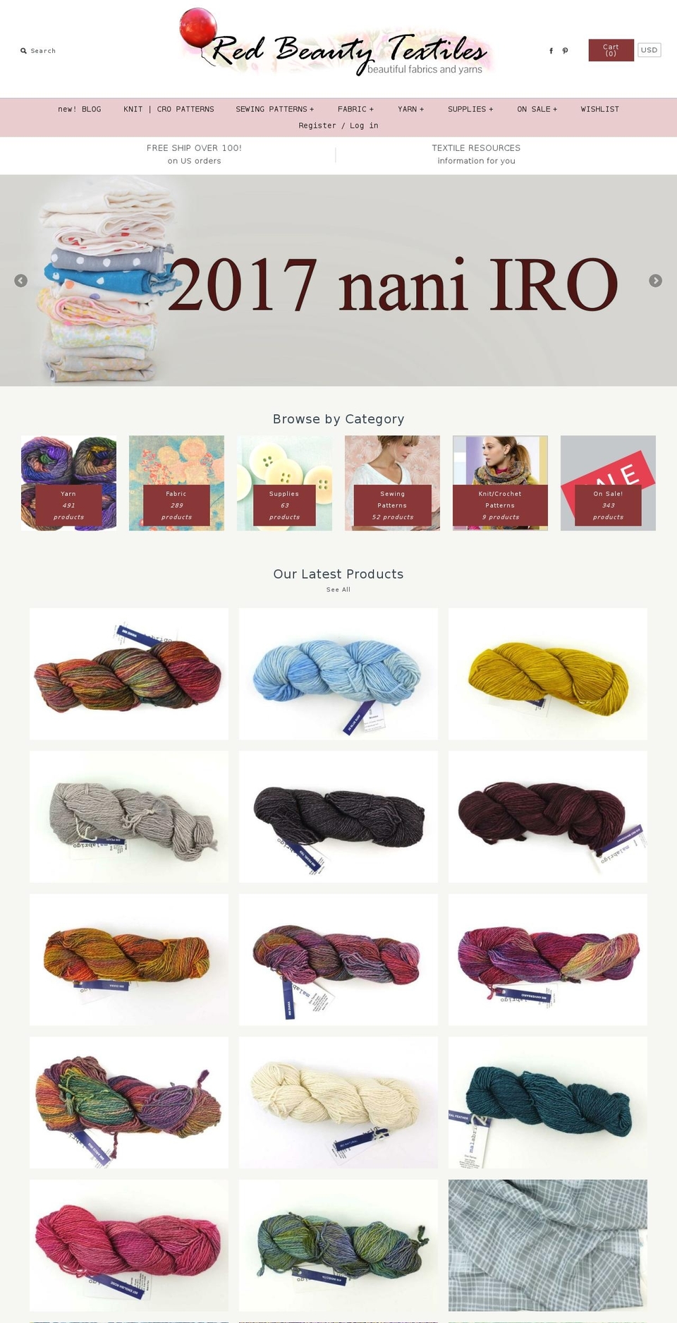 redbeautytextiles.com shopify website screenshot