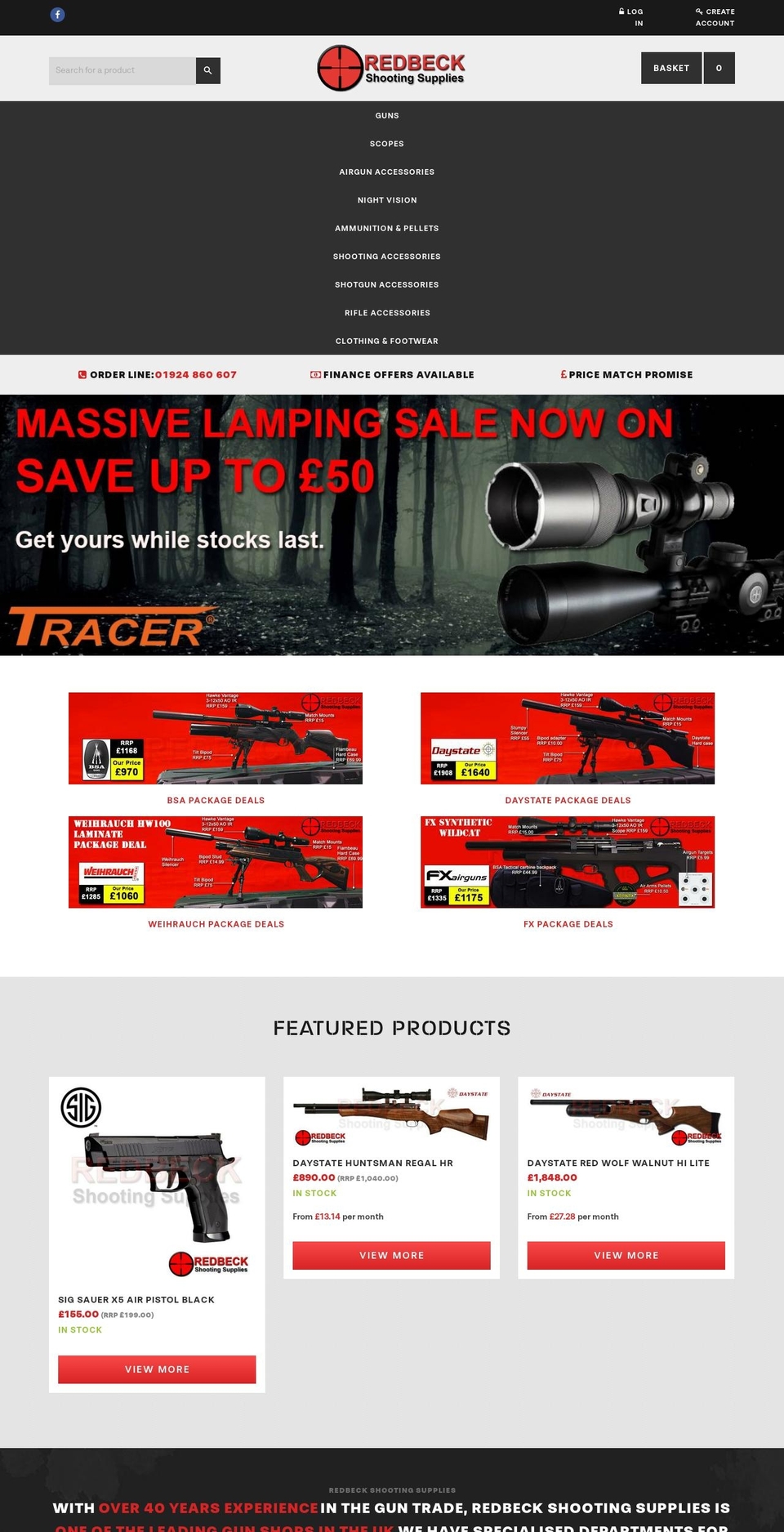 redbeckshooting.com shopify website screenshot