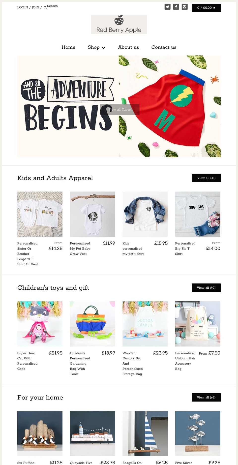 redberryapple.co.uk shopify website screenshot