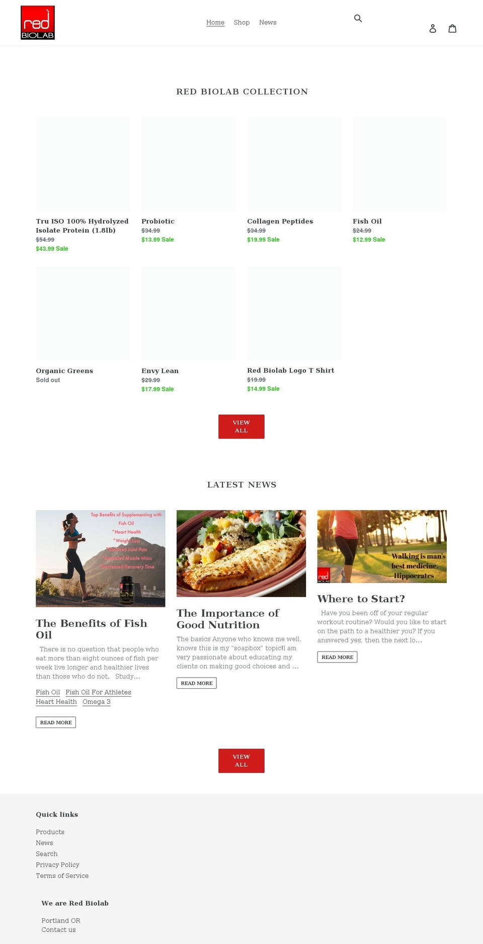 redbiolab.com shopify website screenshot