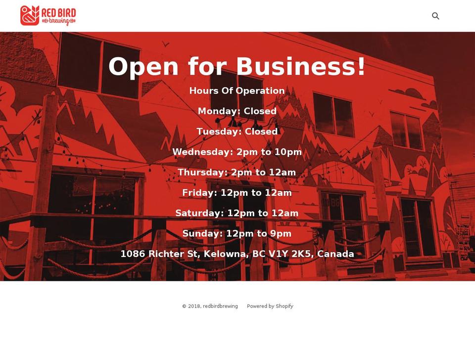 redbirdbrewing.com — Shopify storefront screenshot