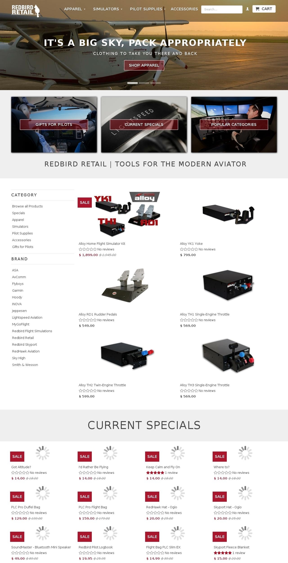 redbirdoutlet.com shopify website screenshot