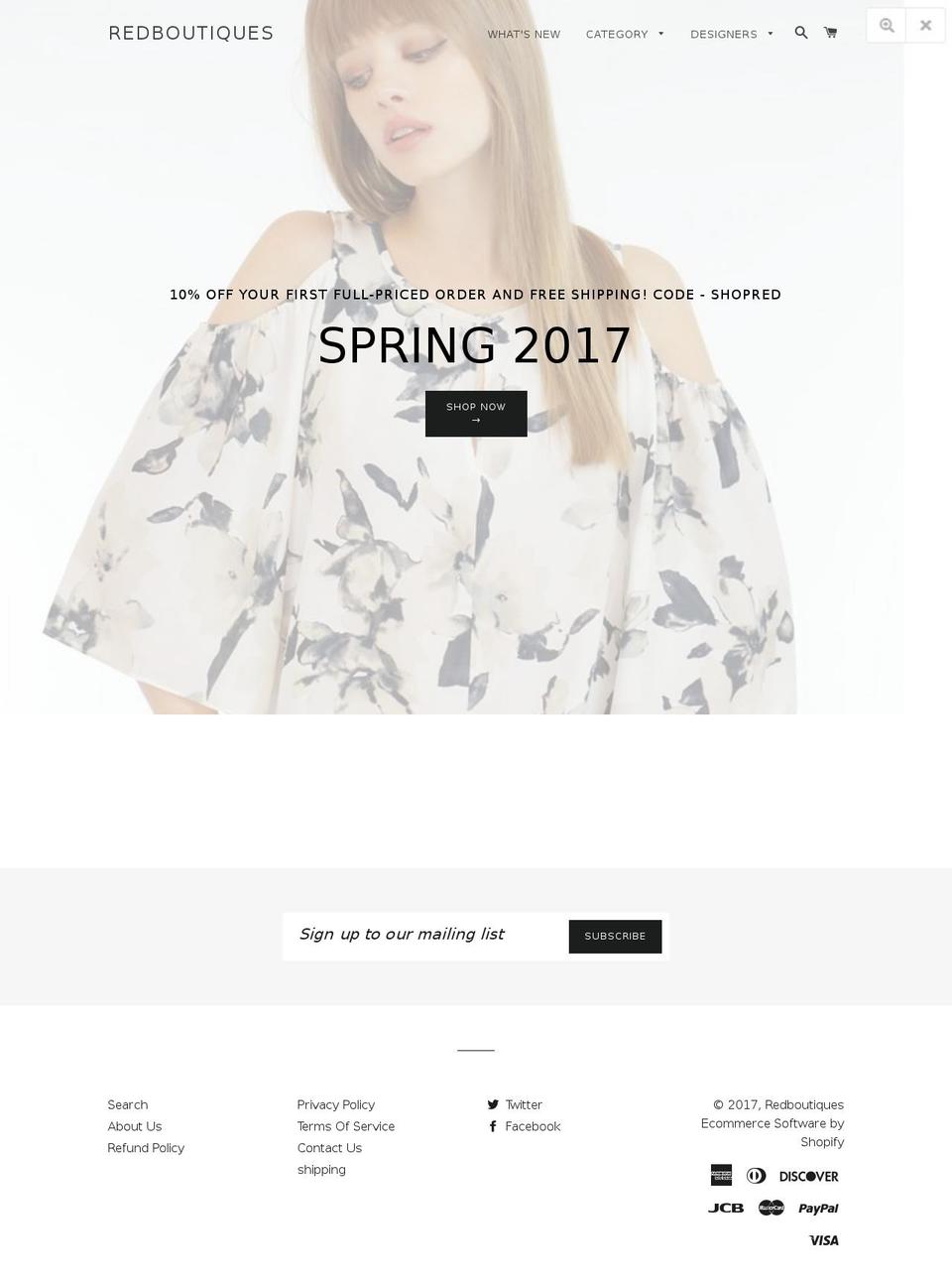 redboutiques.com shopify website screenshot