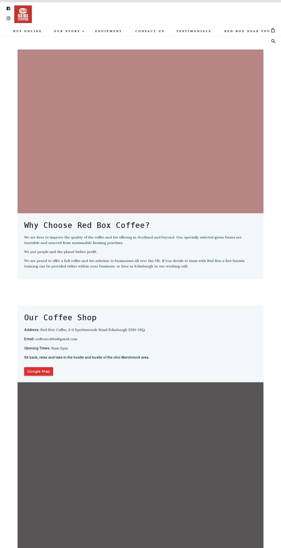 redboxcoffee.com shopify website screenshot
