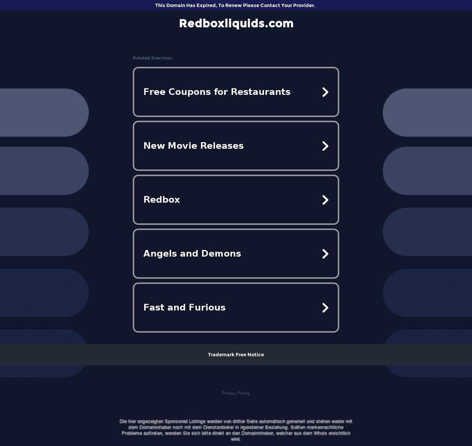 redboxliquids.com — Shopify storefront screenshot