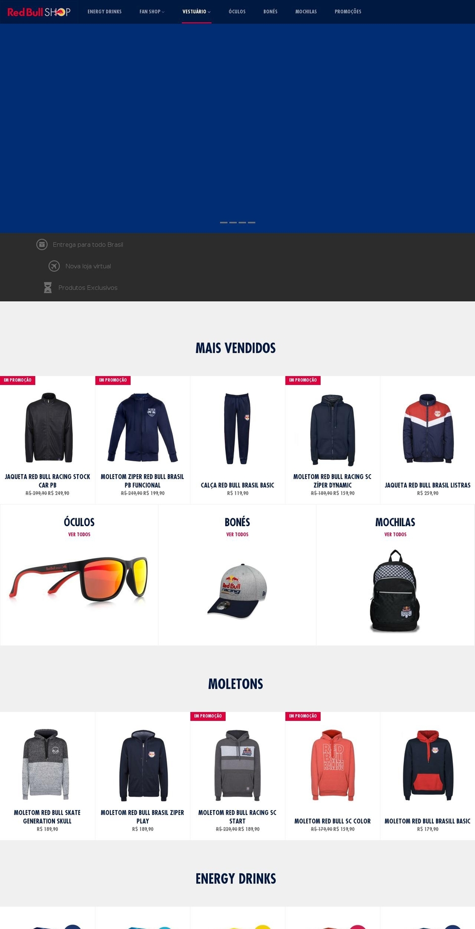 redbullshop.com.br shopify website screenshot