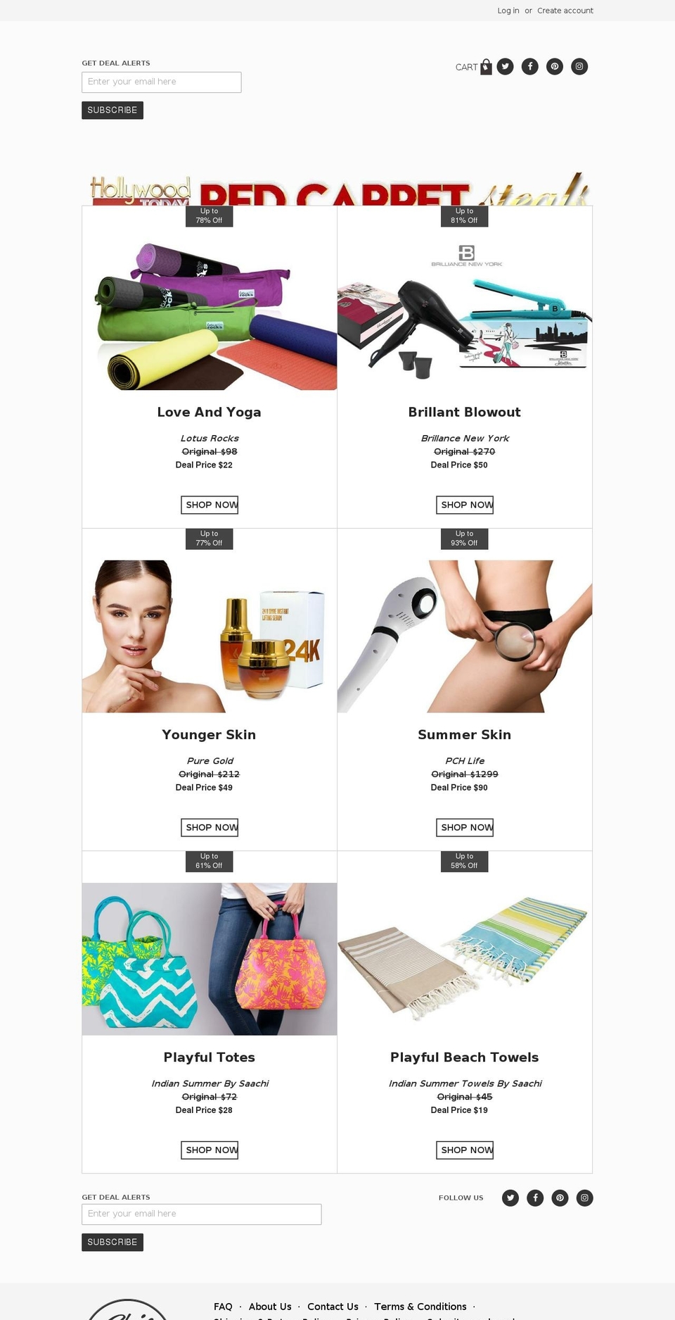 Deal Segments Shopify theme site example redcarpetsteals.com