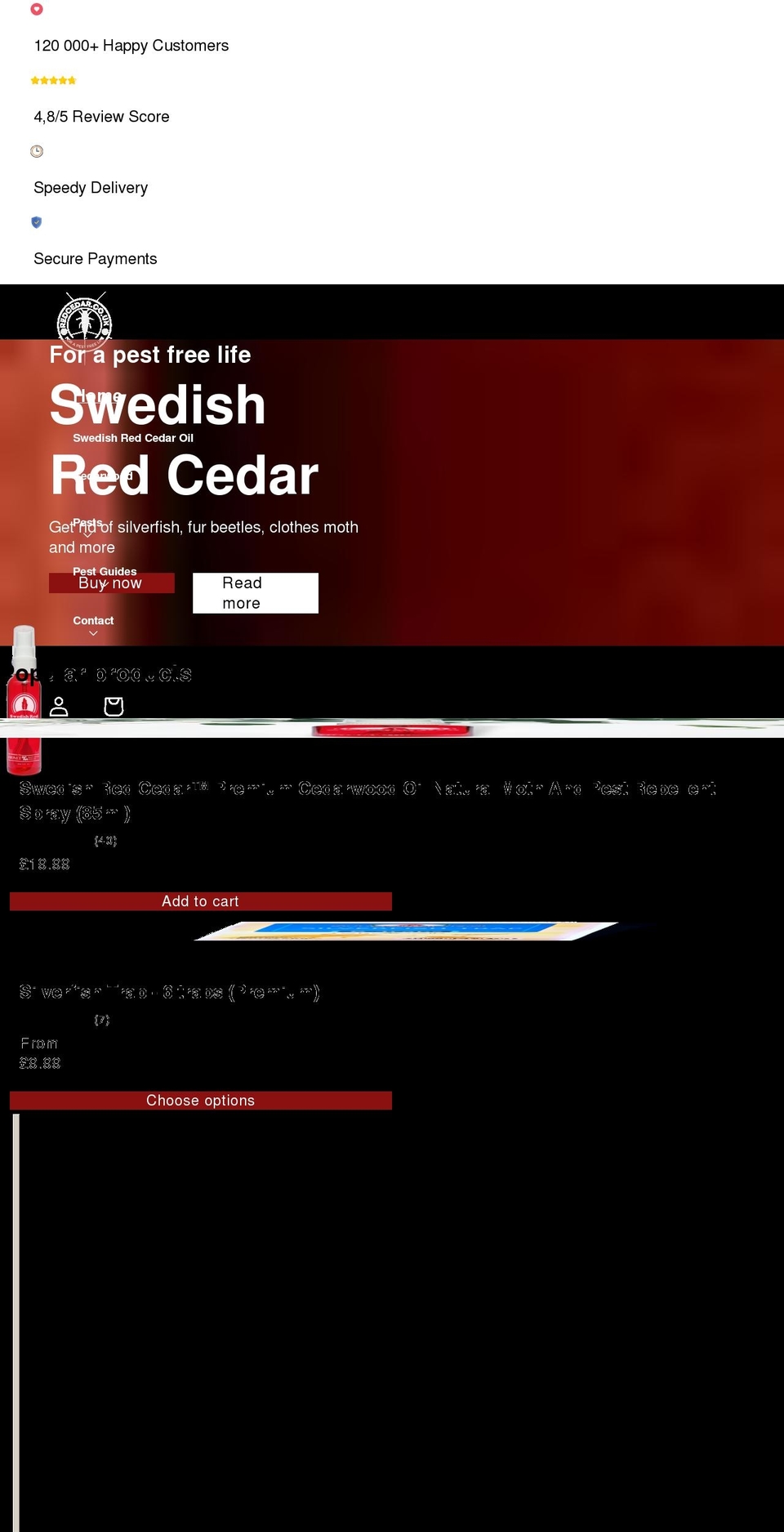redcedar.co.uk shopify website screenshot