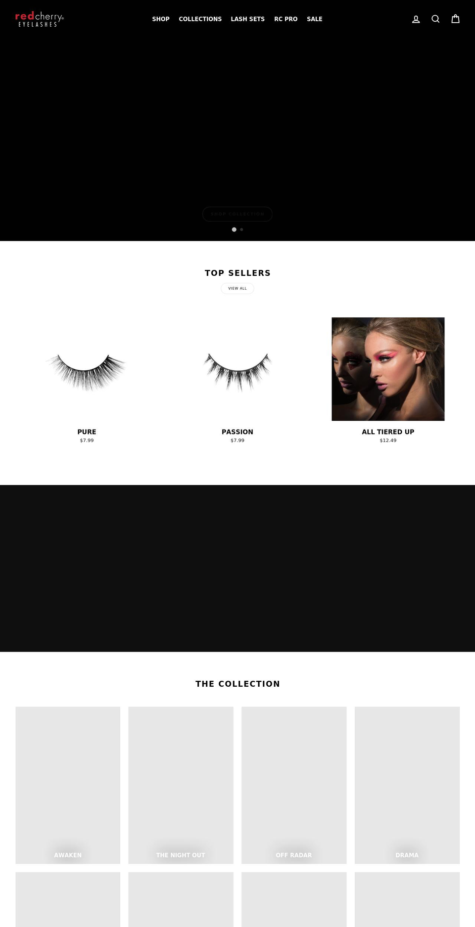 redcherrylashes.com shopify website screenshot