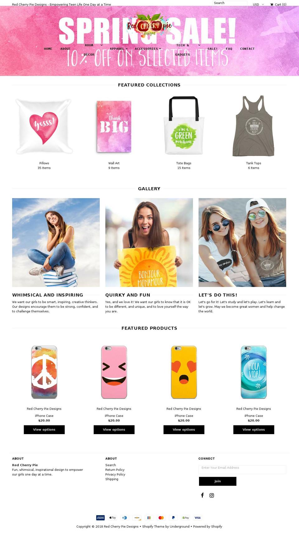 redcherrypie.com — Shopify storefront screenshot