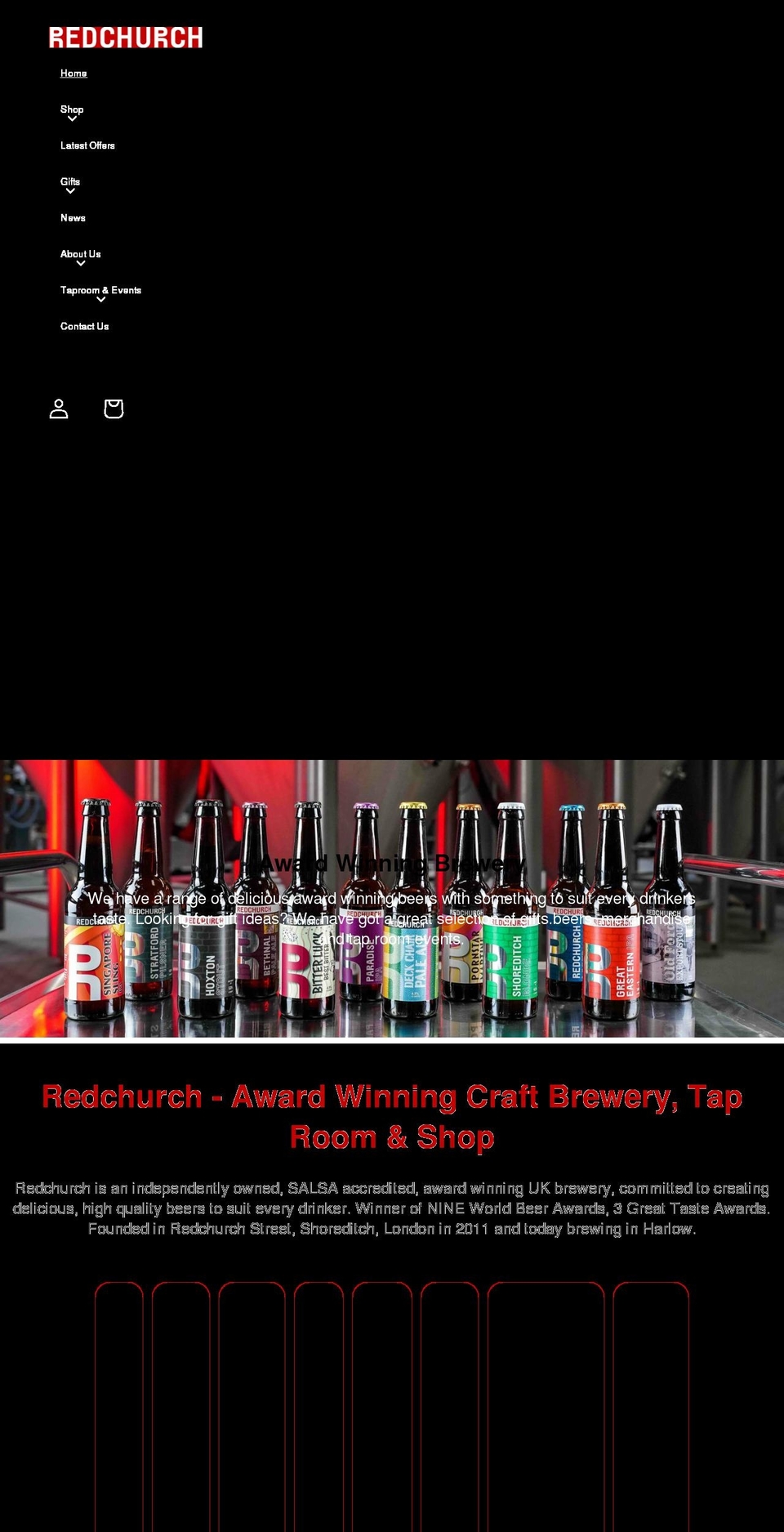 redchurch.beer shopify website screenshot