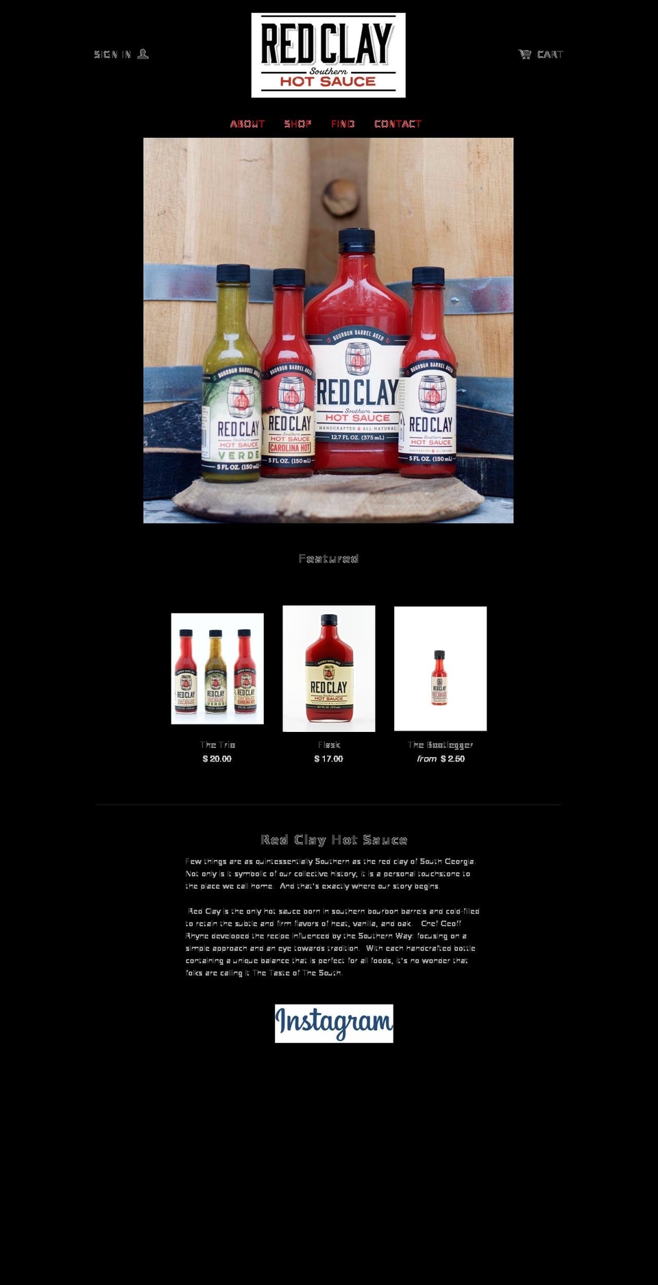 redclayhotsauce.com shopify website screenshot
