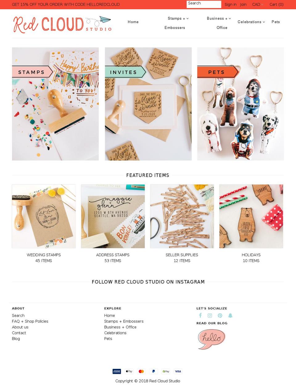redcloudstudio.com shopify website screenshot