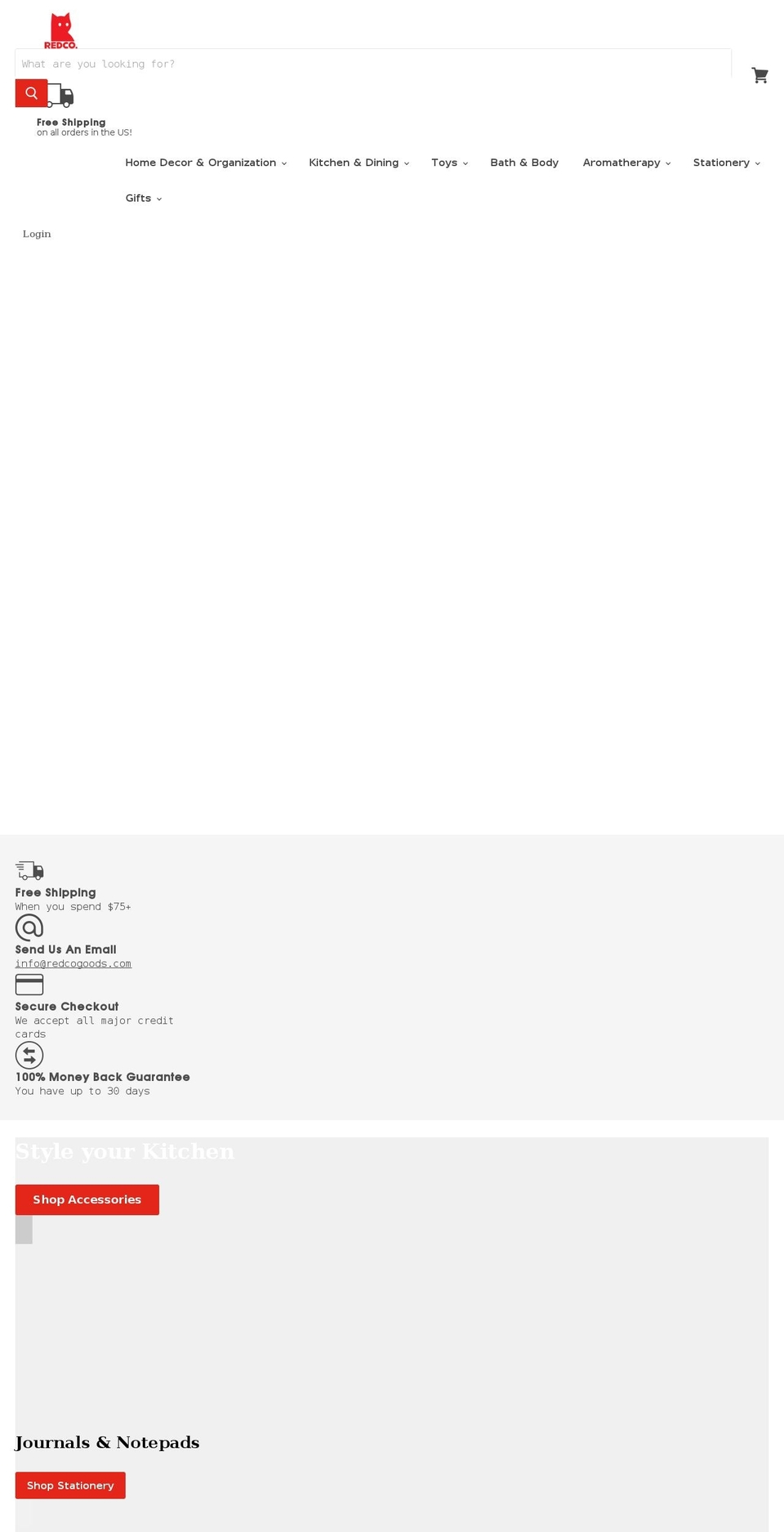 redcogoods.com shopify website screenshot