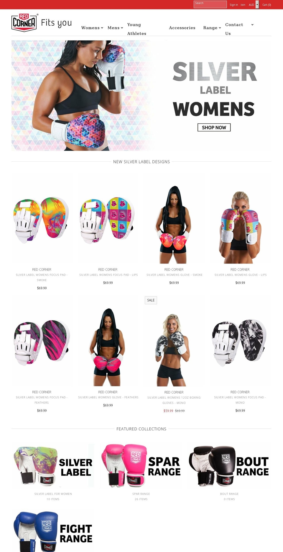 redcornerboxing.com.au shopify website screenshot