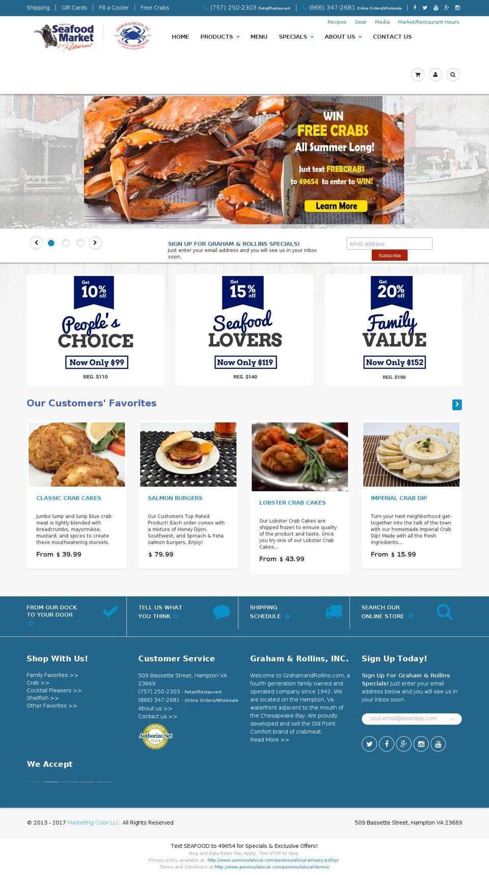redcrabs.com shopify website screenshot
