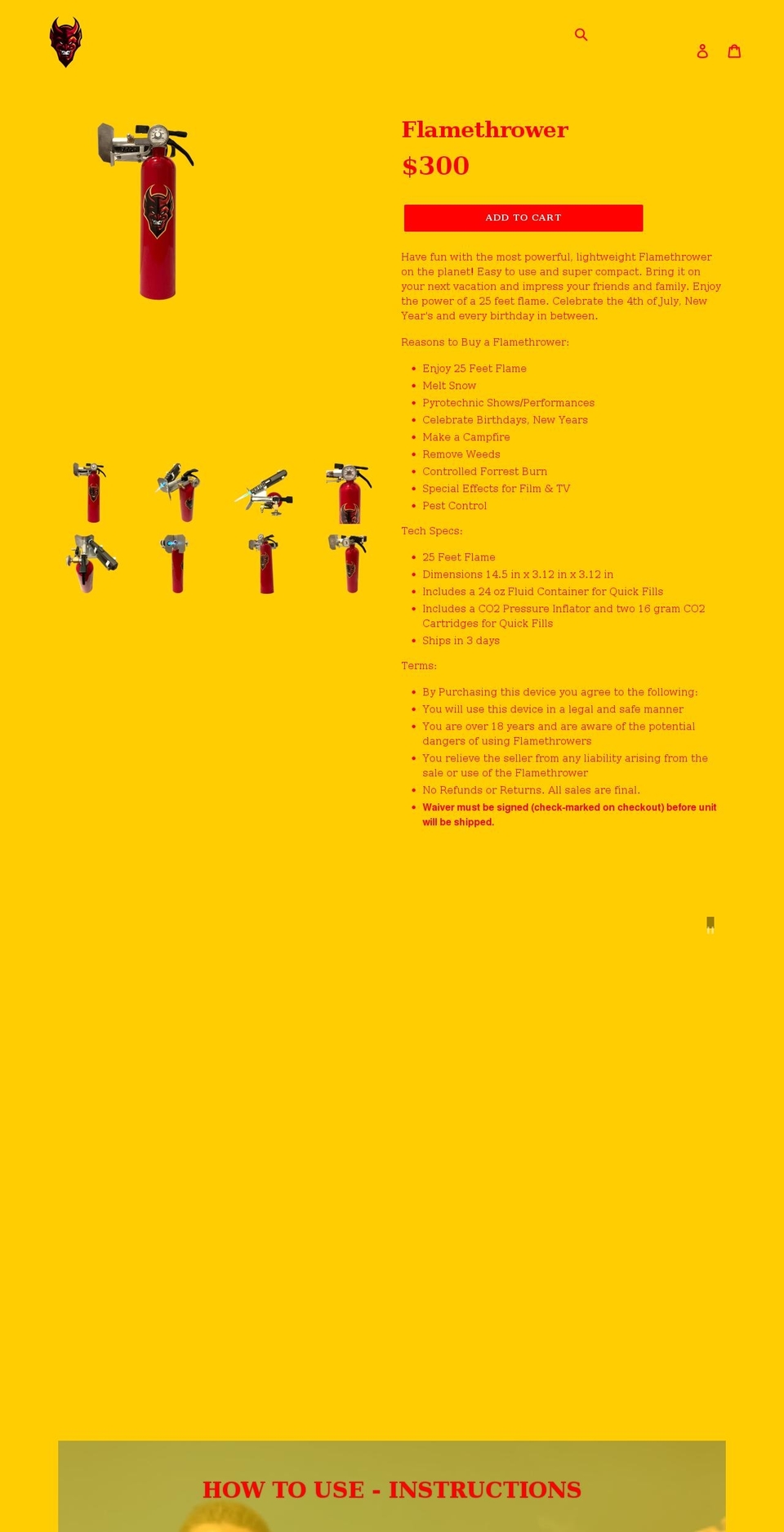 reddevilenter.com shopify website screenshot