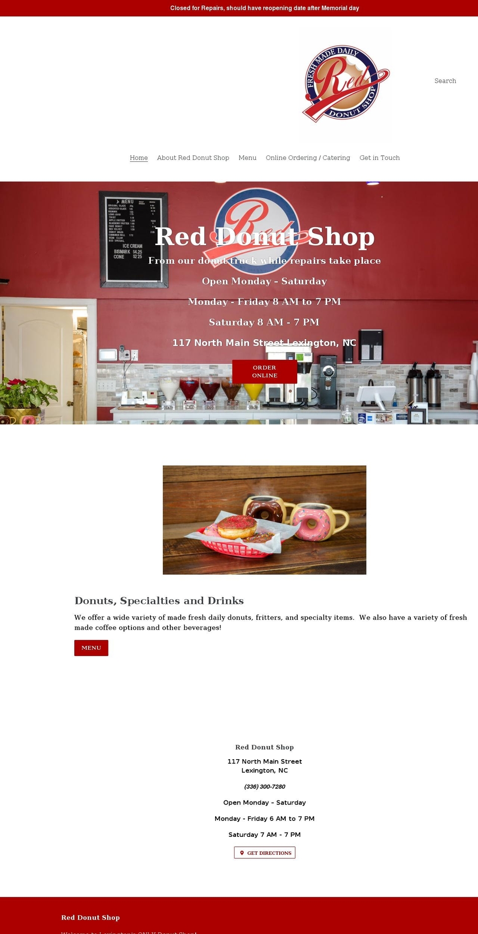 reddonutshop.com shopify website screenshot