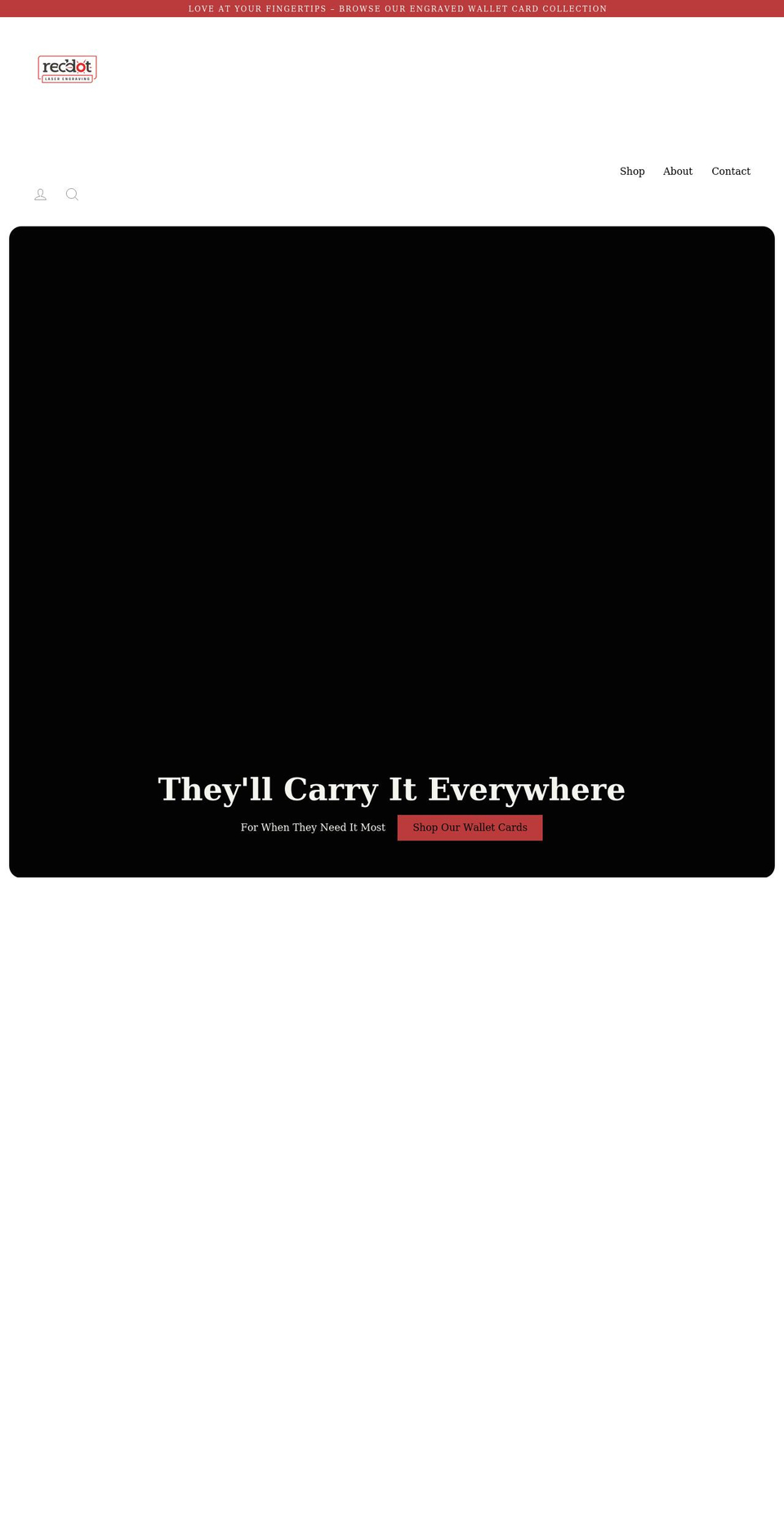 reddotlaserengraving.com shopify website screenshot