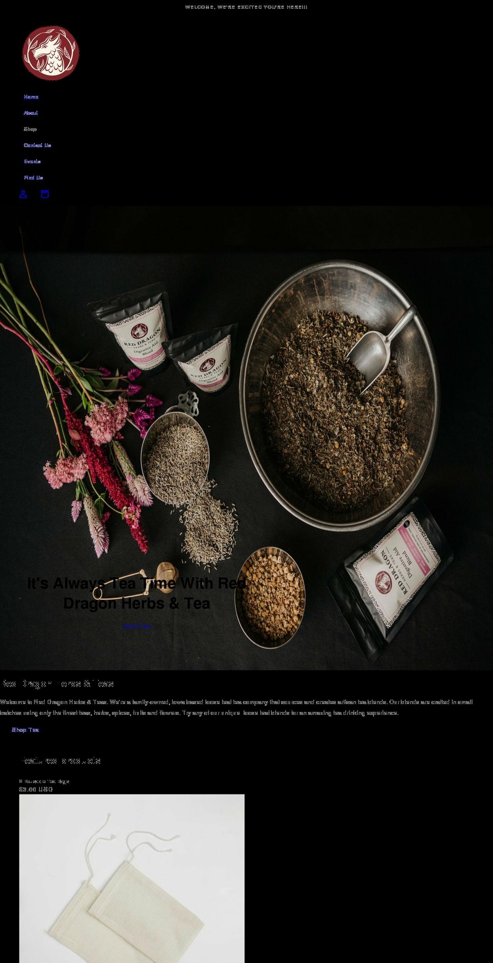 reddragonherbs.net shopify website screenshot