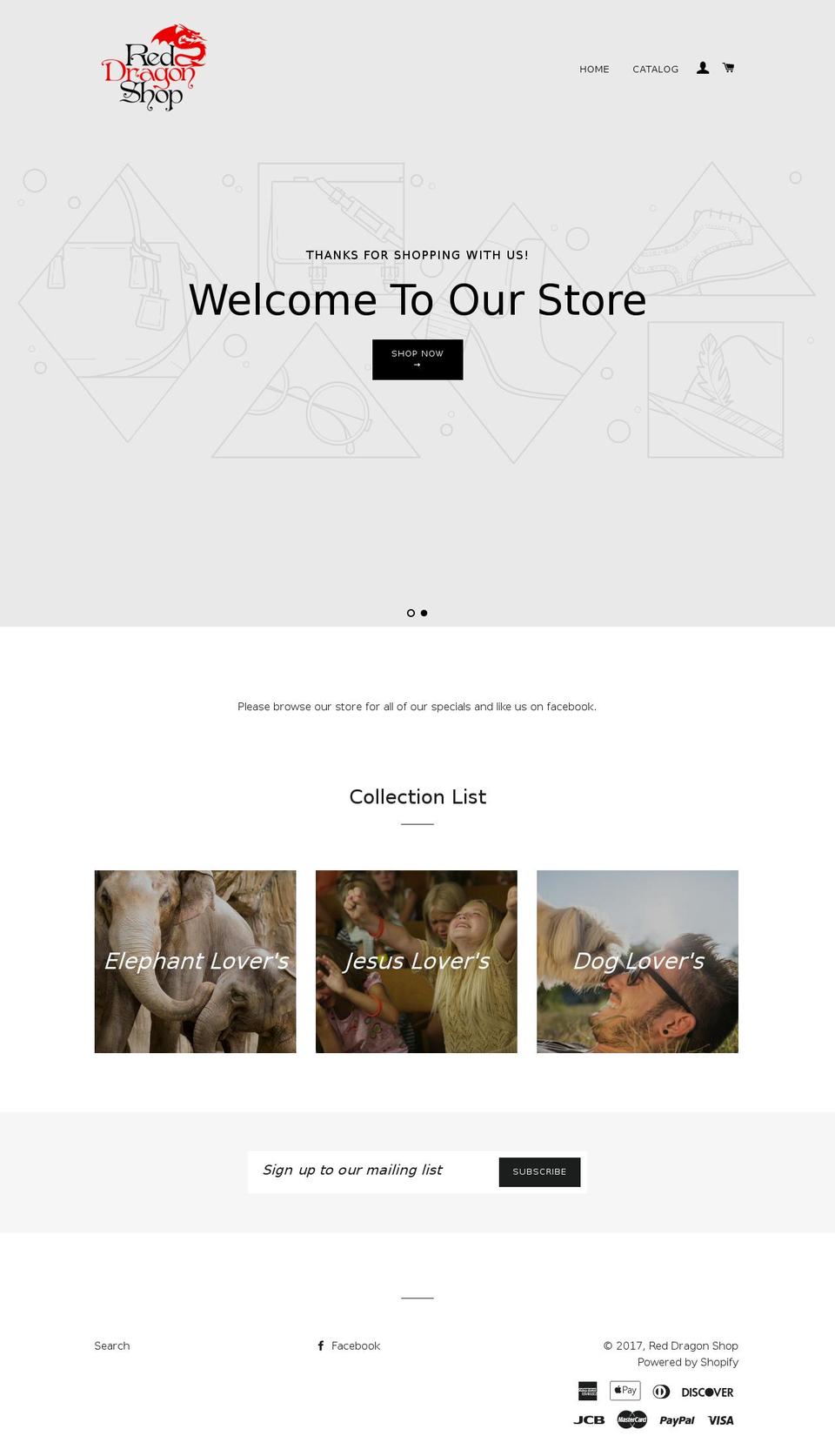 reddragonshop.com shopify website screenshot