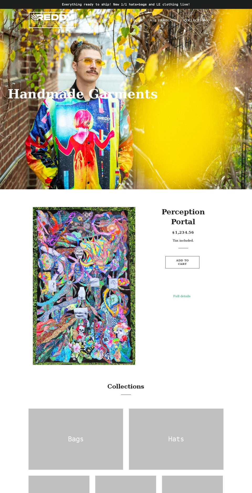 reddythreads.com shopify website screenshot