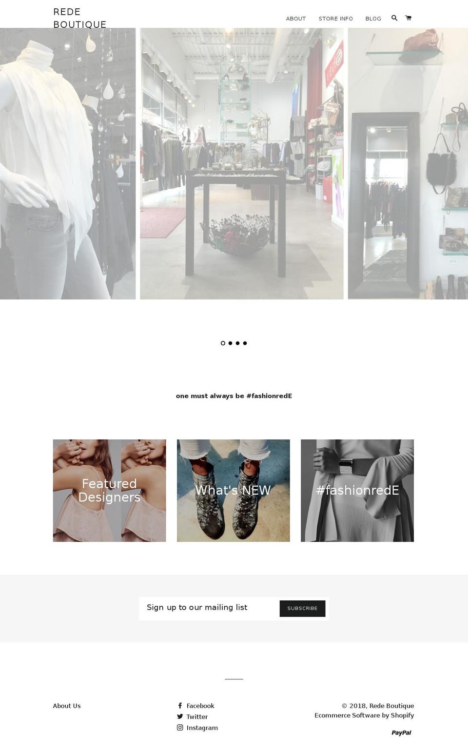 redeboutique.com — Shopify storefront screenshot