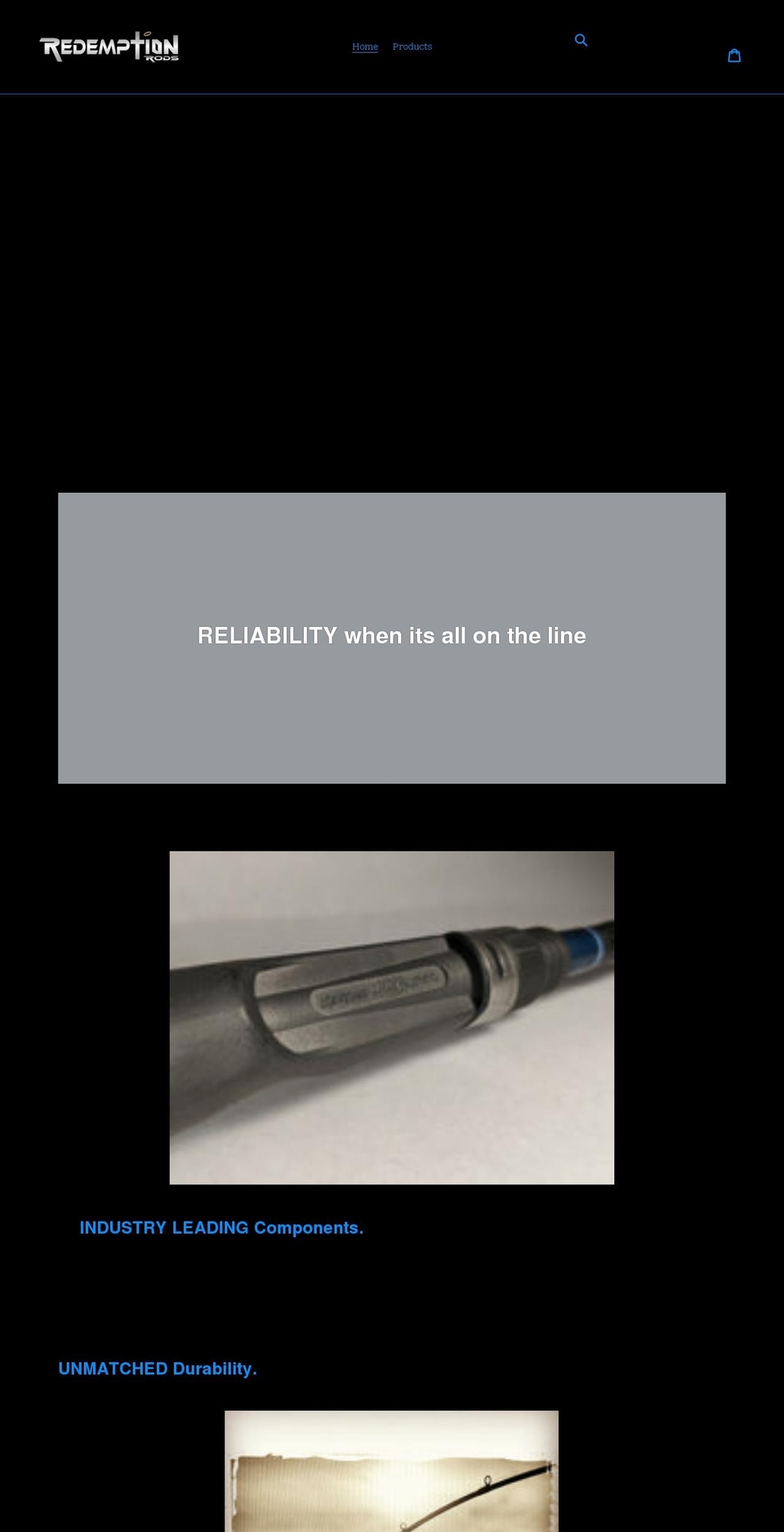 redemption-fishing.com shopify website screenshot
