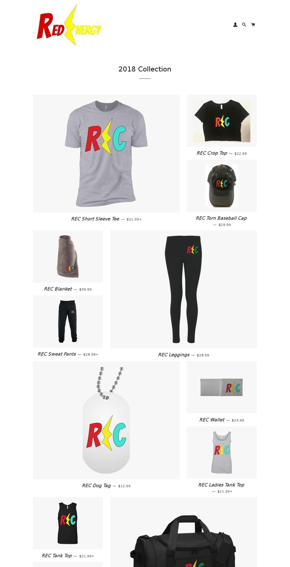 redenergyclothing.com — Shopify storefront screenshot