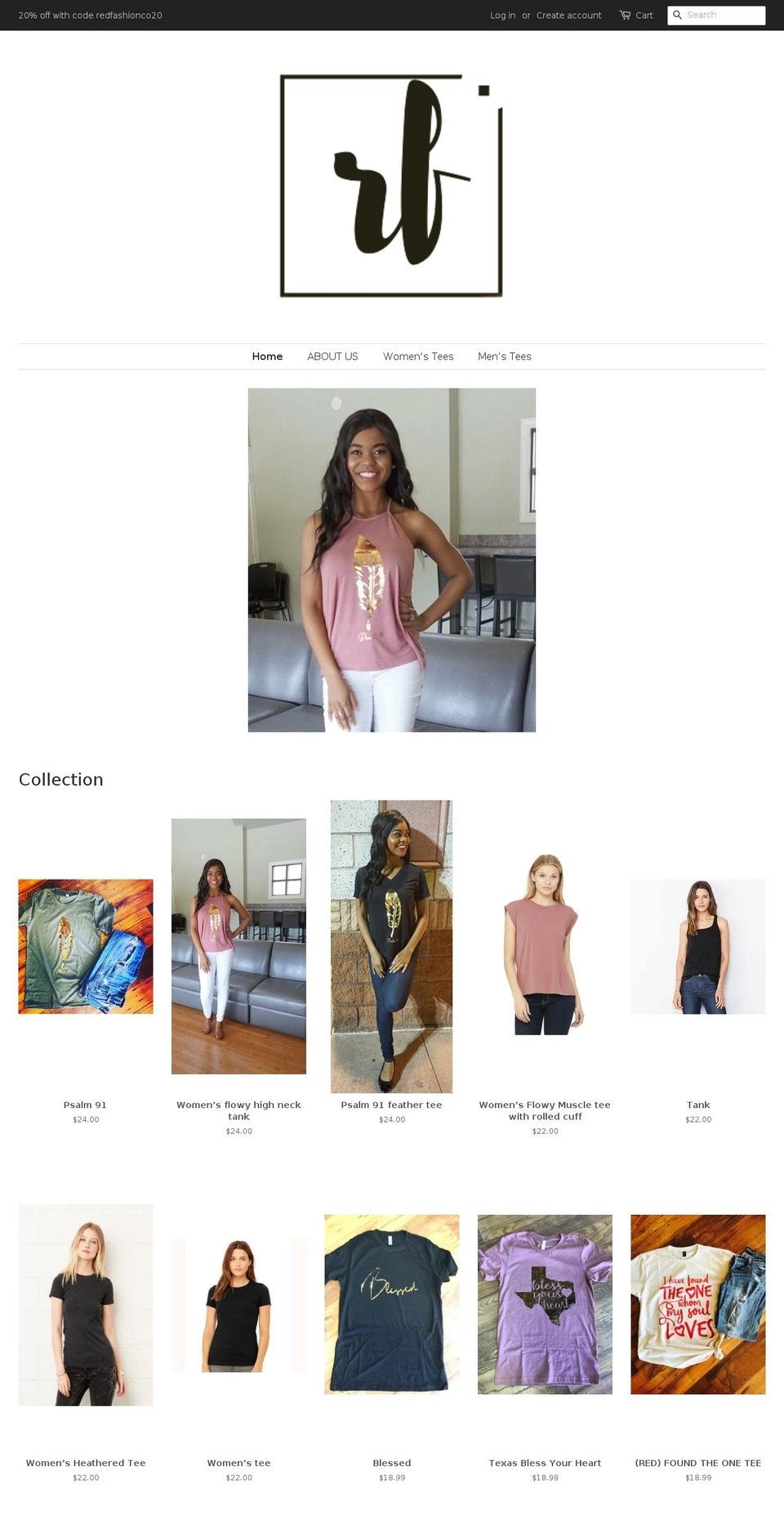 redfashionco.net shopify website screenshot