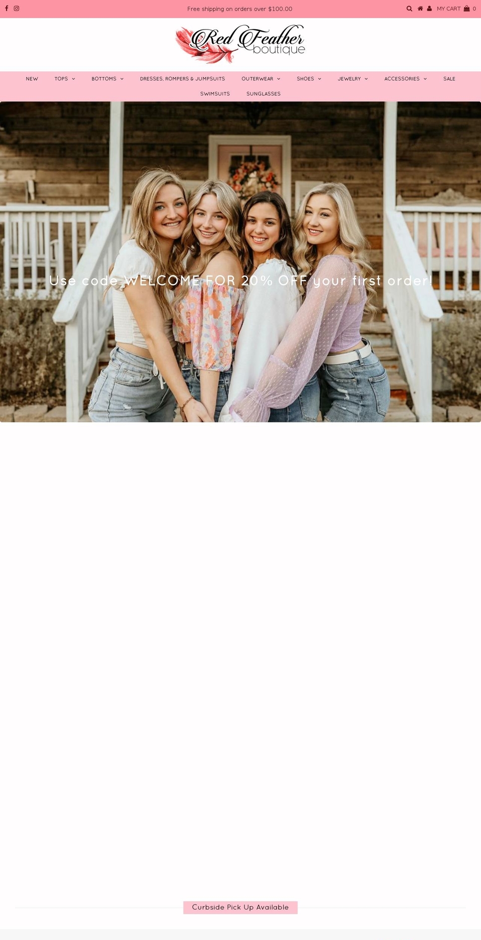 redfeather-boutique.com shopify website screenshot