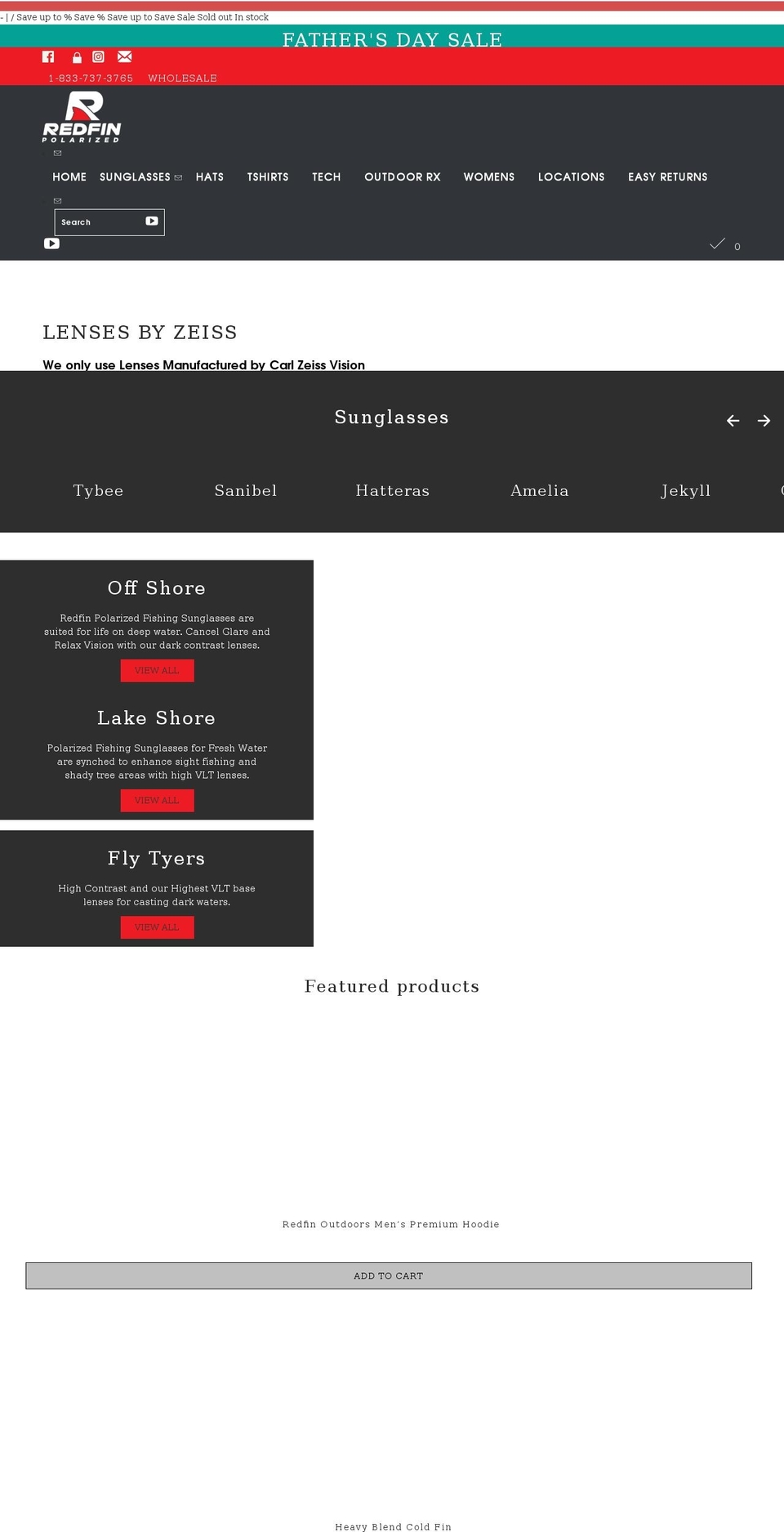 redfinpolarized.com shopify website screenshot