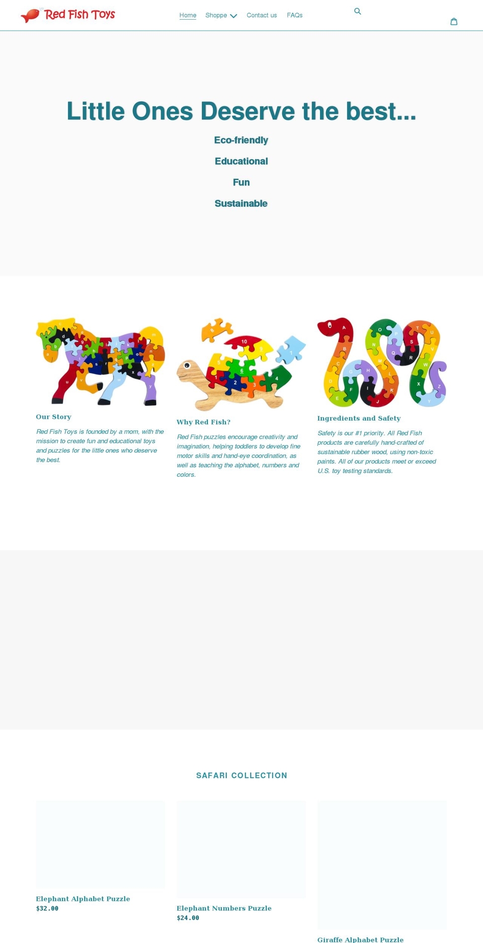 redfishtoys.com shopify website screenshot