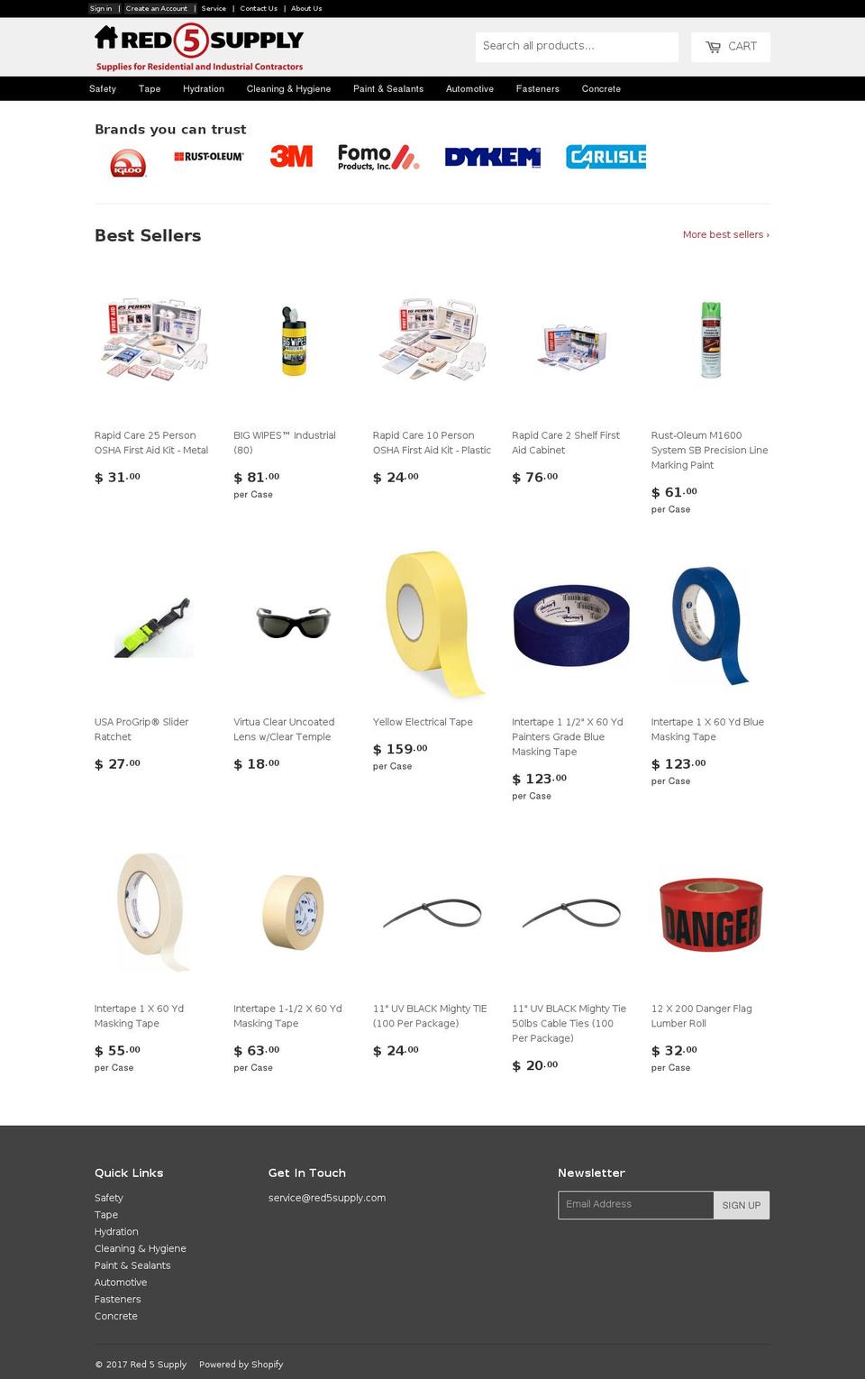 redfivesupplies.com shopify website screenshot