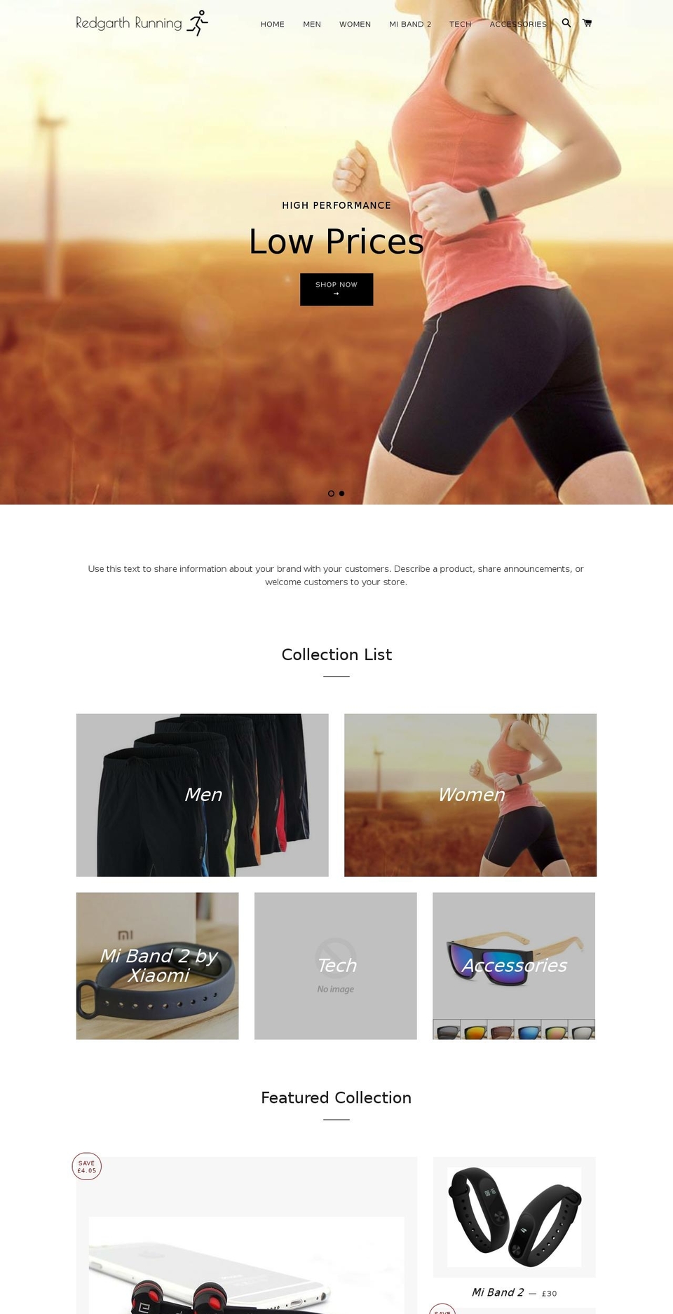 redgarthrunning.com — Shopify storefront screenshot
