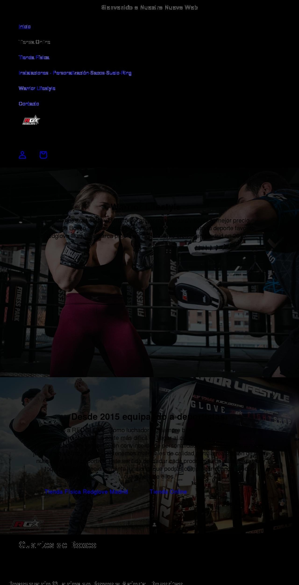 redgloveboxing.com shopify website screenshot