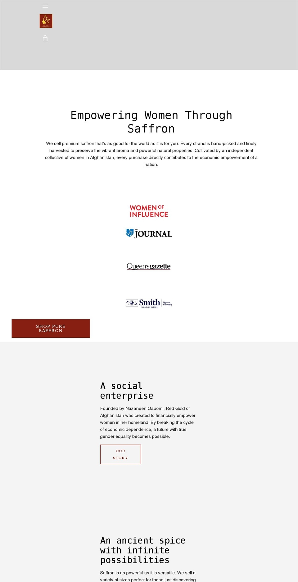 redgoldofafghanistan.com shopify website screenshot