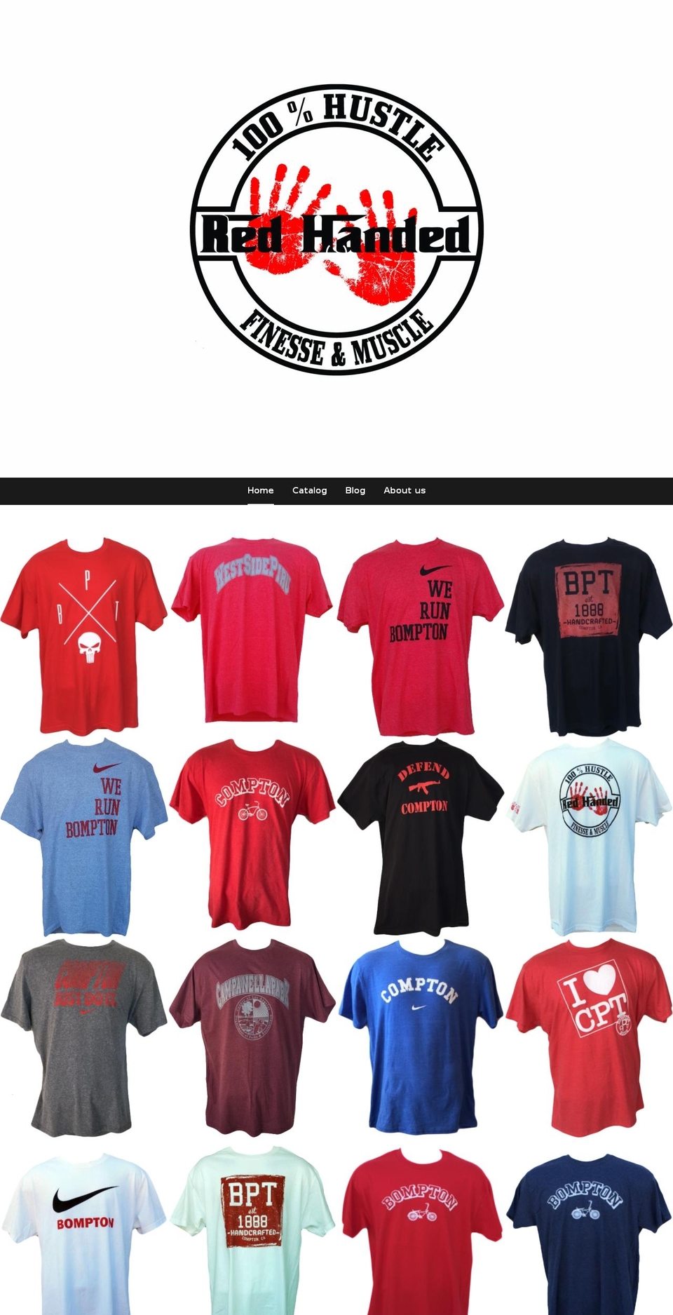 redhandedclothing.com shopify website screenshot